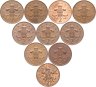 Купить Великобритания набор из 10 монет 2 пенса  1975-2007
