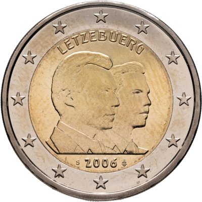 купить Люксембург 2 евро 2006 "25 лет наследному принцу Гийому"