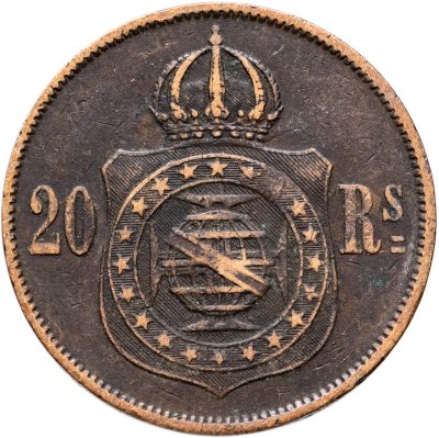 купить Бразилия 20 реалов (рейс, reis) 1868