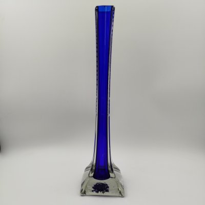 купить Ваза формы "Берц" синего цвета, двухслойное стекло, выдувание, СССР, 1930-1970 гг.