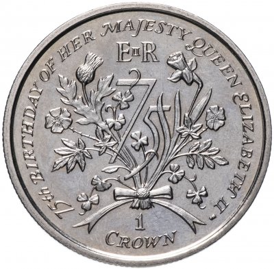 купить Остров Мэн 1 крона (crown) 2001 75 лет со дня рождения Королевы Елизаветы II