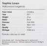 Купить Острова Кука 5 долларов 2011 «Софи Лорен» с сертификатом и карточкой