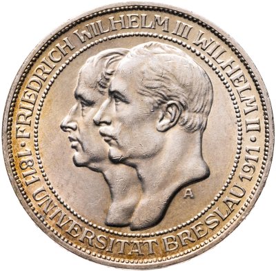 купить Германия (Пруссия) 3 марки 1911 "100-летие Университета Бреслау (Вроцлава)"