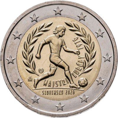 купить Словакия 2 евро 2026 "50 лет победы сборной Чехословакии по футболу на Чемпионате Европы 1976"