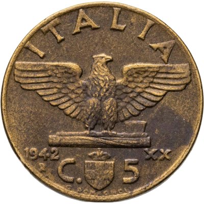 купить Италия 5 чентезимо (centesimi) 1942