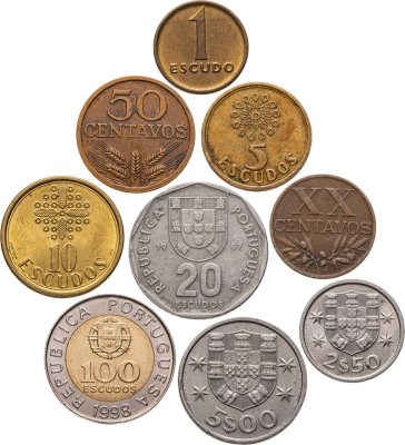 купить Португалия набор из 9 монет 1958-1993