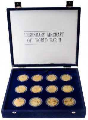 Купить Маршалловы острова набор монет 10 долларов 1991 "Самолёты Второй Мировой", в боксе с сертификатом