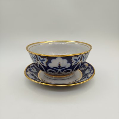 купить Набор из сервировочного блюда и пиалы, фарфор, крытье, золочение,, СССР, 1960-1980 гг.