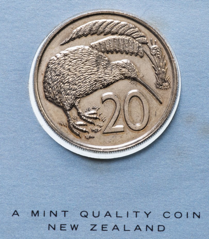 купить Серия "Птицы на монетах мира" - Новая Зеландия 20 центов (cents) 1978 (в буклете)
