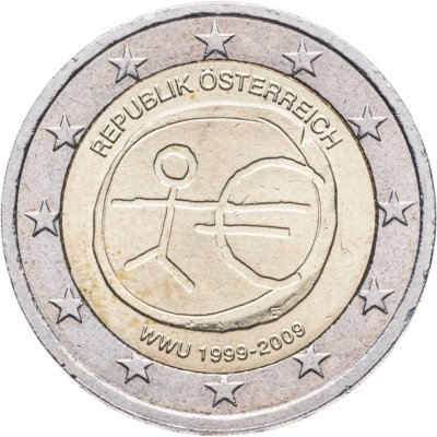 купить Австрия 2 евро 2009 "10 лет Экономическому и валютному союзу"