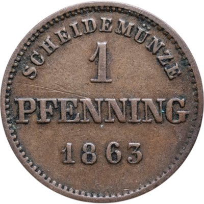 купить Германия, Бавария 1 пфенниг 1863