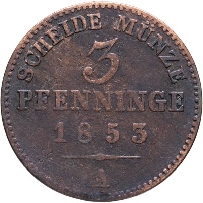 купить Германия, Пруссия 3 пфеннига 1853