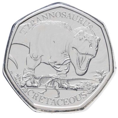 купить Великобритания 50 пенсов (pence) 2024 Тираннозавр