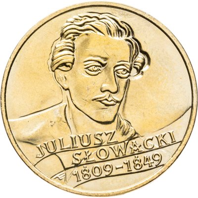купить Польша 2 злотых (zlote) 1999 "150 лет со дня смерти поэта Юлиуша Словацкого"