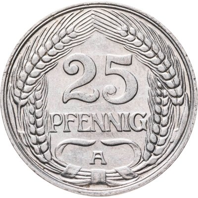 купить Германия 25 пфеннигов (pfennig) 1912 А