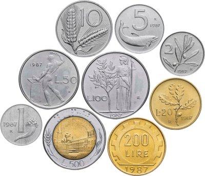 купить Италия набор из 9 монет 1987