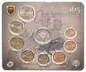 Купить Словакия 2016 официальный  набор евро из 8-ми монет с жетоном "165 лет современной финансовой службы" в буклете
