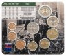 Купить Словакия 2016 официальный  набор евро из 8-ми монет с жетоном "165 лет современной финансовой службы" в буклете