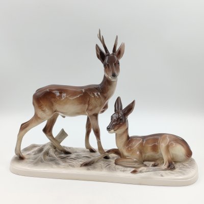 купить Статуэтка "Олени, косули", фаянс, роспись, глазурь, Hertwig & Co., Германия, 1958-1990 гг.
