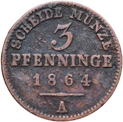 купить Пруссия 3 пфеннига 1864