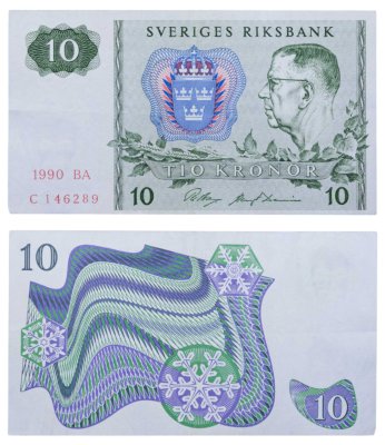 купить Швеция 10 крон 1990