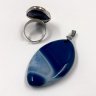 Купить Набор из кольца и подвески в синих оттенках, металл, стекло, 2000-2020 гг.