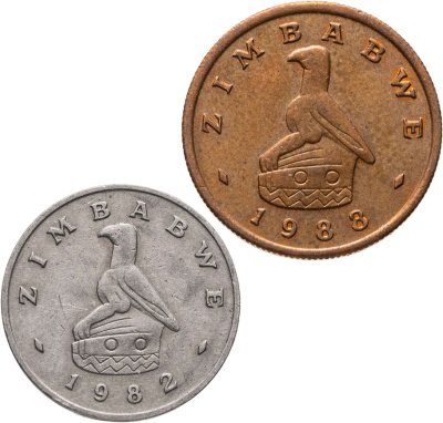 купить Зимбабве набор из 2 монет 1 и 5 центов (cents) 1982-1988