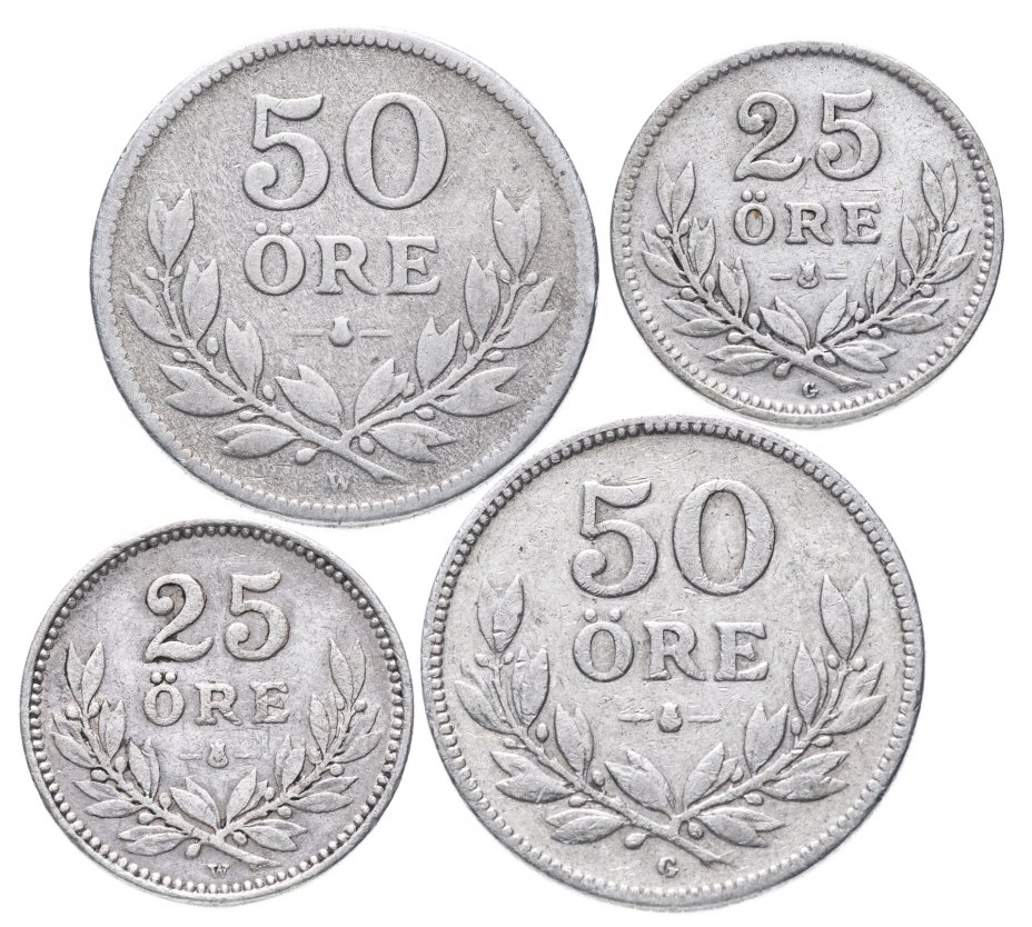 купить Швеция набор из 4-х монет 1912-1935