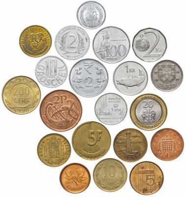 Купить Набор монет разных стран мира (20 стран, без повторов)