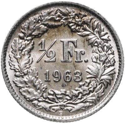 Купить Швейцария 1/2 франка 1963
