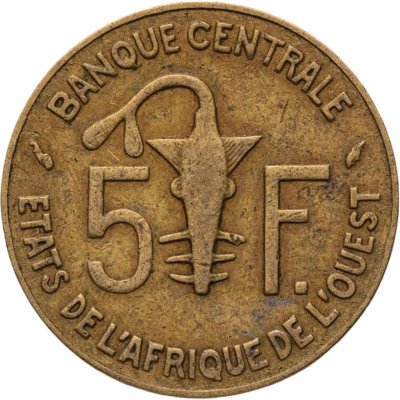 купить Западная Африка (BCEAO) 5 франков (francs) 1989