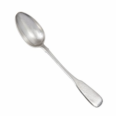 Купить Ложка чайная лаконичной формы с дарственной гравировкой, серебро 875 пр., СССР, 1927-1954 гг.