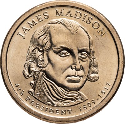 купить США 1 dollar (доллар) 2007 "Джеймс Мэдисон (4-й президент США)", знак монетного двора: "P" - Филадельфия