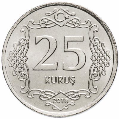 купить Турция 25 курушей (kurus) 2009-2022, случайный год