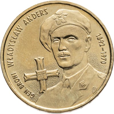 купить Польша 2 злотых 2002 "110 лет со дня рождения Владислава Андерса"