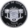 Купить Кот-д’Ивуар 1000 франков (francs) 2007 "Первая победа Кот-д'Ивуара на чемпионате мира 2006 г."