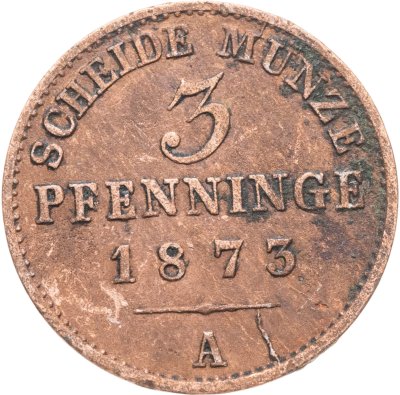 купить Германия, Пруссия 3 пфеннига 1873