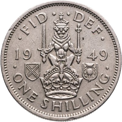 купить Великобритания 1 шиллинг (shilling) 1949 Шотландский шиллинг - лев, сидящий на короне