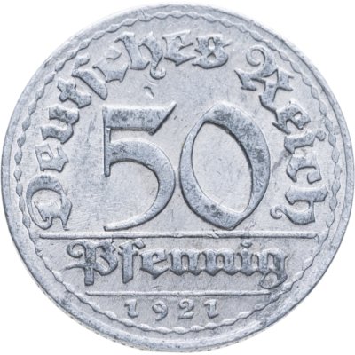 купить Германия (Веймарская республика) 50 пфеннигов 1921 "D"