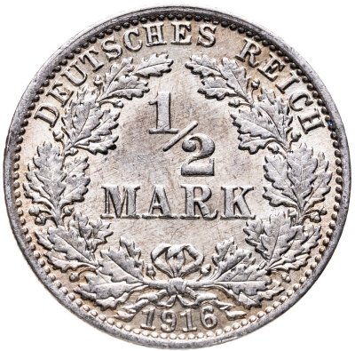 купить Германия 1/2 марки (mark) 1916 А