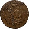 Купить 2 копейки 1763 СПМ,перечекан из 4 копеек " барабаны"