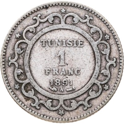 купить Тунис 1 франк (franc) 1891