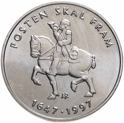 купить Норвегия 5 крон 1997 "350 лет Норвежской почтовой службе"