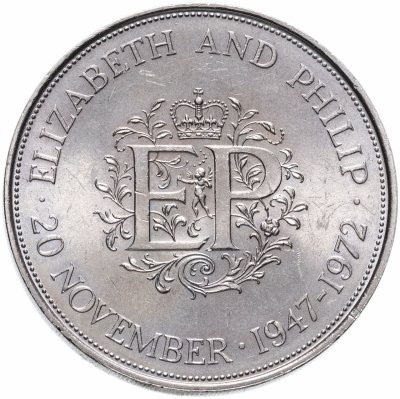 купить Великобритания 1 крона 1972 "Королевская серебряная свадьба"