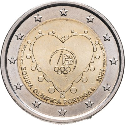 купить Португалия 2 евро 2024 "Олимпийская команда Португалии на Олимпиаде во Франции"