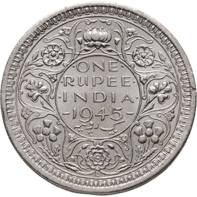 купить Индия (Британская) 1 рупия (rupee) 1945 L знак монетного двора: "L" - Лахор