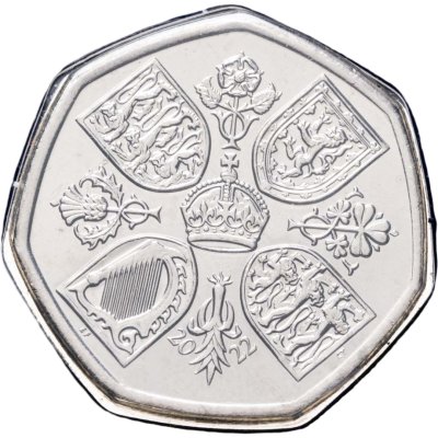 купить Великобритания 50 пенсов 2022 "Жизнь и наследие Королевы Елизаветы II" с портретом Короля Карла III