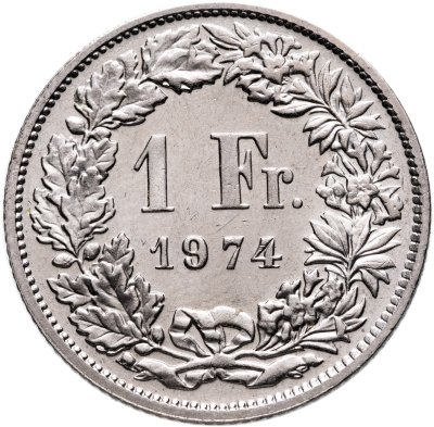 купить Швейцария 1 франк (franc) 1974