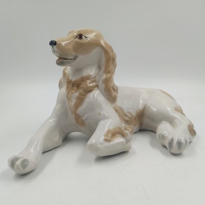 купить Статуэтка «Спаниель», фаянс, роспись, Ленинградский завод «Стройфаянс», СССР, 1963 г.