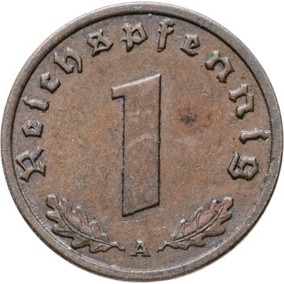 купить Германия, Третий рейх 1 рейхспфенниг (reichspfennig) 1939 "А"